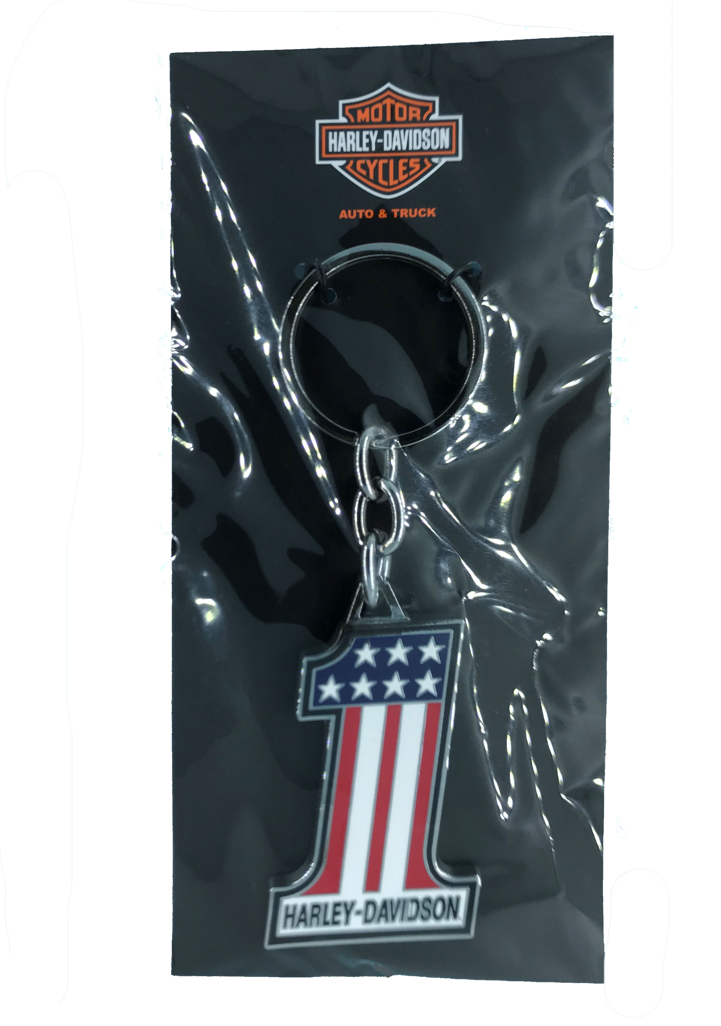 Harley Davidson American Flag Number One Keyring